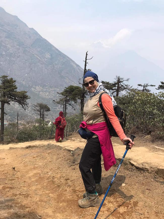 Wendy Cook on pilgrimage to Lawudo Retreat Center, Nepal, April 2024. 